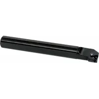 This indexable boring bar is designed for internal turning operations, featuring a negative rake geometry and left-hand orientation. It is used for boring holes to precise diameters and finishes in metalworking applications. The tool accepts indexable inserts for efficient material removal
