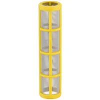 Replacement inline strainer screen with 0.007 in mesh size, constructed from 316 stainless steel. Yellow in color, designed for use in BANJO strainer housings to filter particulates from fluid systems in irrigation, chemical transfer, and general liquid handling applications