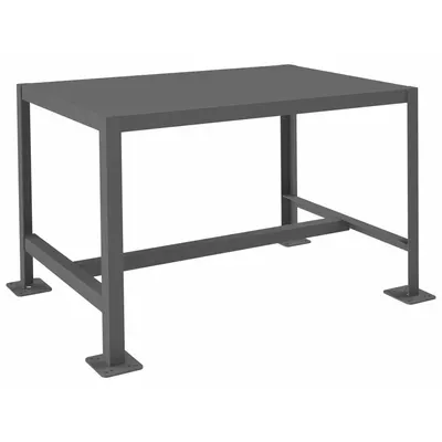 DURHAM MFG Work Table: Fixed Ht, Steel, 36 in x 24 in, 2,000 lb Overall Load Capacity - Steel-Top Worktables