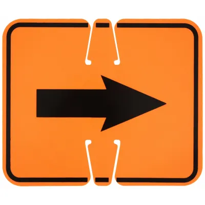 OEM APPROVED VENDOR Reversible Arrow Traffic Cone Sign - Signs for Traffic Cones