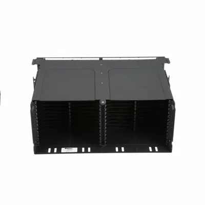PANDUIT Fiber Optic Rack Enclosure: Full-Wd, 4 RU, 15.11 in Dp, Black Steel, 6.63 in Ht - Front-Access Fiber Enclosures