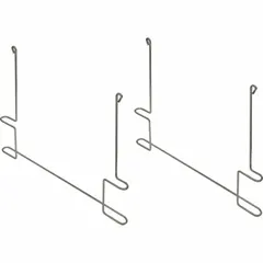 Steel anti-sail brackets sold as a pair. Overall width 26 3/4 in, overall height 21 in. Used to secure tarps and covers on flatbed trailers, reducing wind lift during transport.