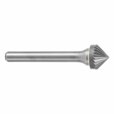 SGS PRO Single-Cut 90-Degree Cone Bur, SK-9, 1" x 7/16" Head, 1/4" Shank, 15100 - Single-Cut 90-Degree Cone Burs