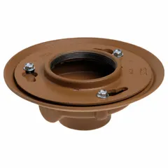 Cast iron floor drain body with 9 in overall diameter and 2 in nominal pipe size. No Hub connection type. Includes trap primer connection for maintaining trap seal. Suitable for commercial and industrial drainage applications where surface water collection is required.