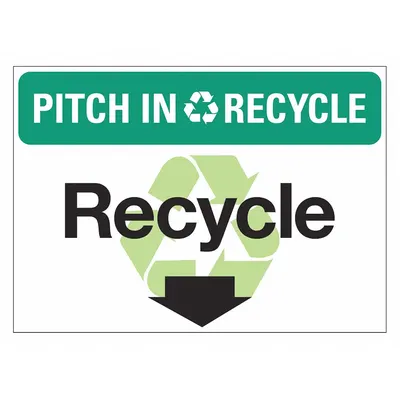 LYLE Pitch In & Recycle: Recycle Signs, Adhesive Mounting, 5 PK