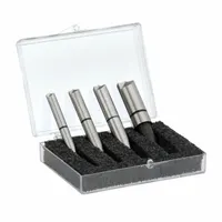 This set includes four cobalt spot-weld drill bits in sizes from 1/4" to 1/2". Cobalt construction provides heat resistance for cutting through hardened steel. Designed for removing spot welds in automotive body panels and sheet metal fabrication. Bits fit standard drill chucks