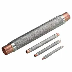 This vibration absorber reduces mechanical vibration and noise in piping systems. It features a stainless steel braid and copper connection material, with a 3/4 in sweat connection and 10 1/2 in overall length. Suitable for use in HVAC, plumbing, and industrial fluid-handling applications where flexible connections are required to absorb movement and prevent stress on components.