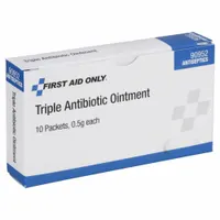 Single-use packets of topical antibiotic cream for first aid treatment of minor cuts, scrapes, and burns. Each 0.004 oz packet contains Polymyxin B Sulfate and Bacitracin Zinc (400 units) in an alcohol-free cream format. Supplied in a bulk pack of 10 packets
