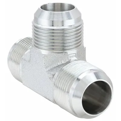 AEROQUIP Hydraulic Hose Adapter: 1 1/4 in x 1 1/4 in x 1 1/4 in Fitting Size, Male x Male x Male - JIC-to-JIC Steel Hydraulic Hose Adapters