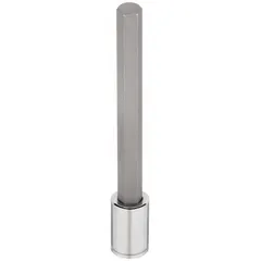 This hex bit socket features a 9/16 in hex tip with a fixed insert design and an overall length of 7 1/8 in. It is used for driving hex-head fasteners in assembly, maintenance, and repair tasks.