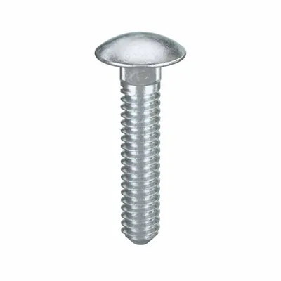 USA INDUSTRIALS Carriage Bolt: Square Neck, #10-24 Thread Size, 1 in lg, Steel, Grade 2 - Grade 2 Steel Square Neck Carriage Bolts