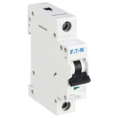EATON FAZ-C15/1-SP C-Curve 1-Pole UL1077 Supplementary Protector - C-Curve, 1-Pole UL1077 DIN Rail-Mount Supplementary Protectors