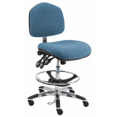 BENCHPRO Ergonomic Chair: Fabric, Armless, Ht Range 21 in to 31 in, 21 1/2 in Seat Wd - Fabric Lab Chairs