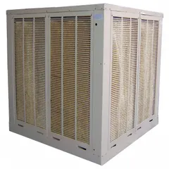 Commercial ducted evaporative cooler for large spaces such as warehouses, factories, and agricultural facilities. Operates on 230V AC. Drive package not included.