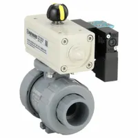 HAYWARD FLOW CONTROL Pneumatically Actuated Two-Way Ball Valve: 1 in, CPVC, Air to Air, Three-Piece (MPN PSDTBH210STVA8)