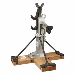 Lever-operated mechanical ratchet jack with 20 ton load capacity and 31 1/8 in minimum lift. Constructed from alloy steel. Suitable for lifting and positioning heavy loads in industrial maintenance and material handling applications.