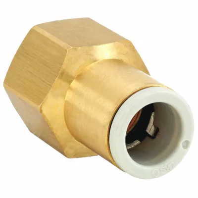 SMC KQ2F04-01A Push-to-Connect x BSPT Brass Adapter Fitting, 4 mm OD x 1/8" - Polybutylene & Brass Tube Fittings