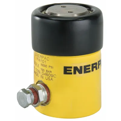 ENERPAC Hydraulic Ram: 10 ton Nominal Capacity, 7/8 in Nominal Stroke Lg - Solid Plunger Workholding Rams