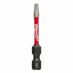 This impact bit features a #1 size, standard tip style, and a hex shank for secure fit in impact drivers. Made of alloy steel, it has an overall length of 2 inches. Suitable for driving screws in construction and assembly applications requiring high torque.