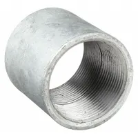 This steel straight pipe fitting is designed for medium-pressure threaded connections in piping systems. It accommodates 4-inch pipe on both ends and is rated for a maximum operating pressure of 300 psi at 77°F. Suitable for use in industrial air, water, or oil lines