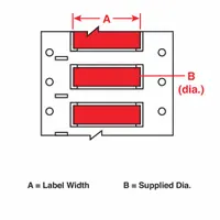 Sleeve Label: 3/4 in x 2 in, Polyolefin, Red (Matte), For 0 AWG to 6 AWG Wire Gauge (MPN 3PS-750-2-RD)