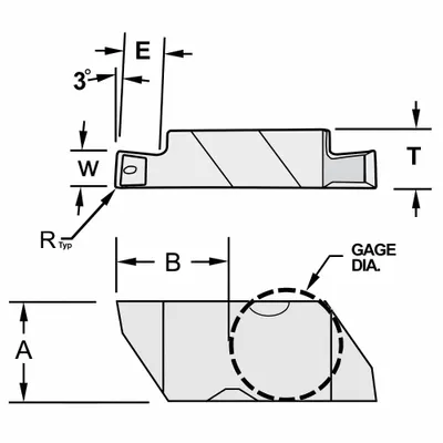 ULTRA-DEX USA NG-2R W.094 Parting and Grooving Insert, 913-000-314 - Machining