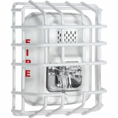 SAFETY TECHNOLOGY INTERNATIONAL STI-9764 L Series Wire Cage, Steel, White - Guards for Alarms & Wall Fixtures