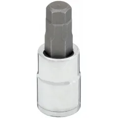 Fixed insert hex bit socket with 9 mm hex tip and 1 3/4 in overall length. Designed for driving hex-head fasteners in assembly, maintenance, and repair tasks.