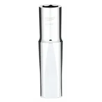 MILWAUKEE Deep Well Socket: Metric, 1/2 in Drive Size, 13 mm Socket Size, 6-Point, Deep, Chrome (MPN 45-34-9137)