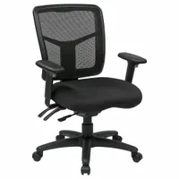 OFFICE STAR Office Chair: Pro-Line II, Ht/Left/Right Slide, Black, Fabric & Mesh Material (MPN 92343-30)