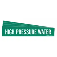Pipe Marker: High Pressure Water, Green, White, Fits 8 in and Larger Pipe O.D., 1 Pipe Markers, 5 PK (MPN 7370-1HV-PK)