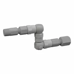 This steel swivel with 3/8 in NPT connections allows rotational movement at a joint in fluid-handling systems, reducing hose kinking and strain. Compatible with GRACO LDP5 model. Used in lubrication, paint circulation, and transfer equipment.