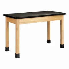 Fixed-height lab table with a black laminate countertop, 36-inch overall height, and 4 1/2-foot overall length. The laminate surface provides a smooth, chemical-resistant work area suitable for laboratory, educational, and industrial settings. Designed for experiments, testing, or assembly tasks requiring a stable, easy-to-clean surface.
