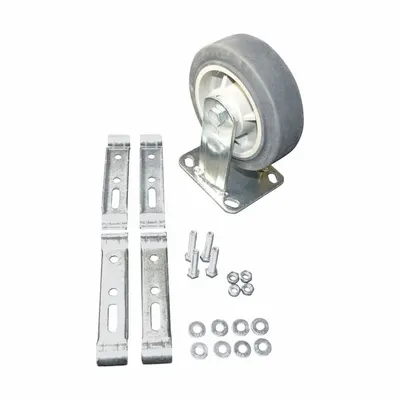 FLEXPIPE Caster Kit: Caster Kit, Silver/Gray, 500 lb Load Capacity - Max, Rubber - Casters & Feet for Clamp-On Pipe Systems