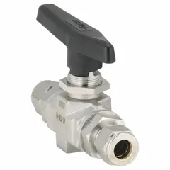 This Parker ball valve is a straight-body, three-piece design made from 316 stainless steel. It features 1/2 inch sweat x sweat connections and a lever handle for manual two-way flow control. Suitable for use in plumbing, HVAC, and process piping systems where corrosion resistance and reliable shutoff are required.