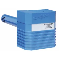 Duct-mounted sensor for temperature and relative humidity measurement in HVAC systems. Provides 0 to 10V DC humidity output, with a range of 20 to 80% RH and accuracy of ±3% full scale. Temperature accuracy is ±1.00°F over -40°F to 212°F. Plastic housing, screw terminal connection, includes certificate of calibration conformance.