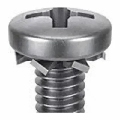 SEMS Screw: External Tooth, #6-32 Thread Size, 1 1/4 in Lg, Stainless Steel - Machine Screws with External Tooth Lock Washers