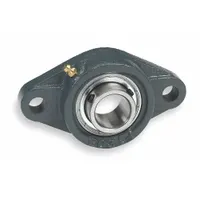 DAYTON 2 Bolt Flange Bearing: Radial Ball, 1 11/16 in Bore, Cast Iron, Set Screws, 7 1/16 in Lg (MPN 3FCW1)