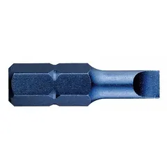 This insert bit features a slotted head design for use with slotted screws. It has a hex drive for secure engagement with power tools or manual drivers. The bit is imperial sized with a 4F-5R industry size and is sold in a 5-pack. Suitable for general fastening tasks in maintenance, assembly, and repair applications.