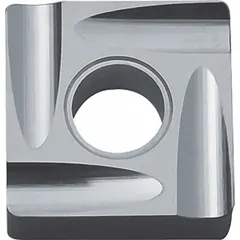 Square (S) indexable turning insert made of Cerment material. Designed for precision finishing and semi-finishing operations on steel and cast iron in CNC lathes. Provides consistent surface quality and dimensional stability in general machining applications.