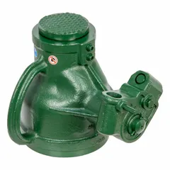 Steel-bodied mechanical screw jack with 50-ton load capacity and 4-inch stroke. Features a Socket with Quick Spin lifting actuator for efficient load support and adjustment. Suitable for heavy lifting and positioning in industrial maintenance, construction, and manufacturing applications.