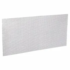 This lay-in grille is constructed of white powder-coated aluminum. It is designed for return air applications in HVAC systems, allowing airflow into the return duct while providing a finished appearance. Dimensions: 47 3/4 in height by 23 3/4 in width. Not fire rated.