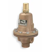 Bronze general purpose pressure regulator with FNPT x FNPT connections. Adjustable back pressure type maintains upstream pressure by relieving excess downstream pressure. Suitable for industrial water, oil, and gas systems to protect pumps, meters, and piping from overpressure conditions