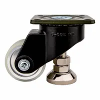 FOOT MASTER Plate Caster: Polyurethane Tread, 63 mm Wheel Dia, 98 mm Mounting Ht, Medium Duty (MPN GDL-65A-SFBLKUW)