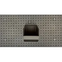 This silver bin with holder from the Elevation series measures 60 inches long by 21 inches deep and includes a bottom post connector for secure mounting. Designed for organizing and storing items in commercial kitchens, warehouses, or industrial facilities, it features 0 rails and a silver finish