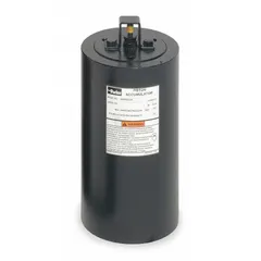 Piston accumulator with 357 cu in total volume and 347 cu in fluid volume. Supports maximum flow of 397 gpm. Port connection is 1-5/8-12 (#20). Suitable for oil service in hydraulic systems for energy storage, shock absorption, and pulsation dampening.