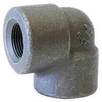This 90° elbow is a steel pipe fitting rated Class 3000, with a 3 in x 3 in size. It is used in extreme-pressure piping systems to change flow direction. The zinc-galvanized finish provides corrosion resistance. No pre-applied thread sealant is included