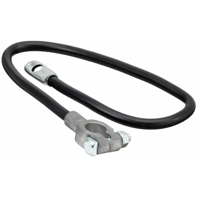 GROTE Battery Cable: Top Post Cable, 4 ga Wire Size, 22 in Overall Lg, Black - Top Start Cables