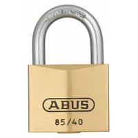 ABUS Padlock: Brass, Unfinished, Yellow, Std Shackle, Steel, 57/64 in Vert Clearance, 85/40 Series (MPN 85/40 MK KD)