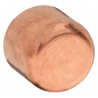 Wrot copper cup cap for sealing the end of 2 1/2 in CTS copper tubing. Designed for sweat-soldering in plumbing, HVAC, and industrial piping systems. Suitable for potable water, hydronic heating, and non-corrosive fluid lines